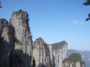 Rock pinnacles in the sun